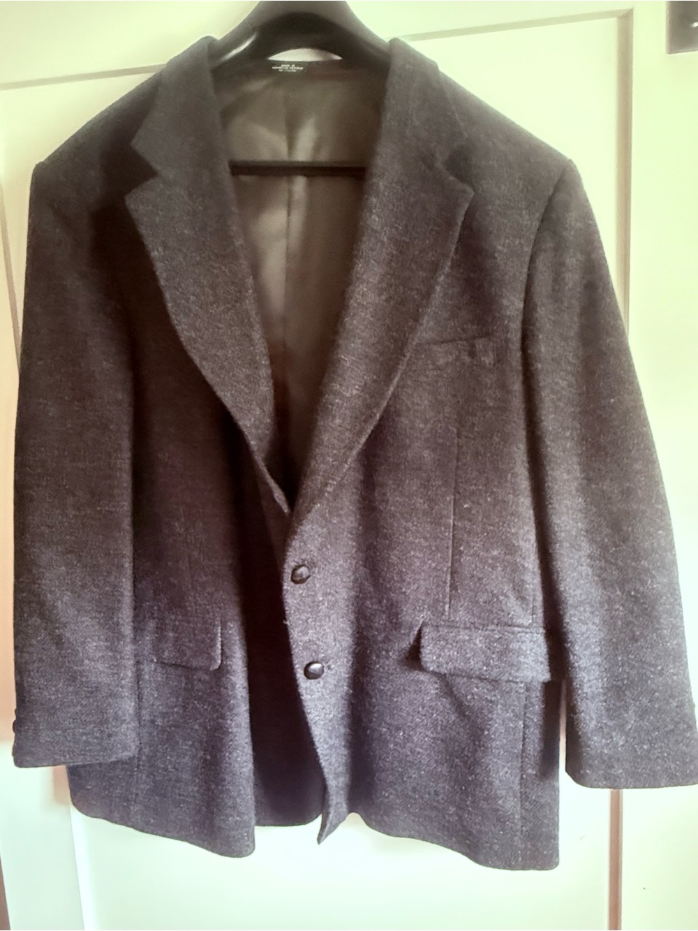 Natural Exchange Wool Tweed Sport Coat Charcoal Big & Tall